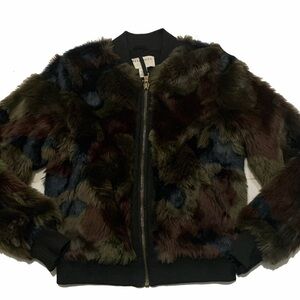 Marrakech Camo Faux Fur Bomber Jacket